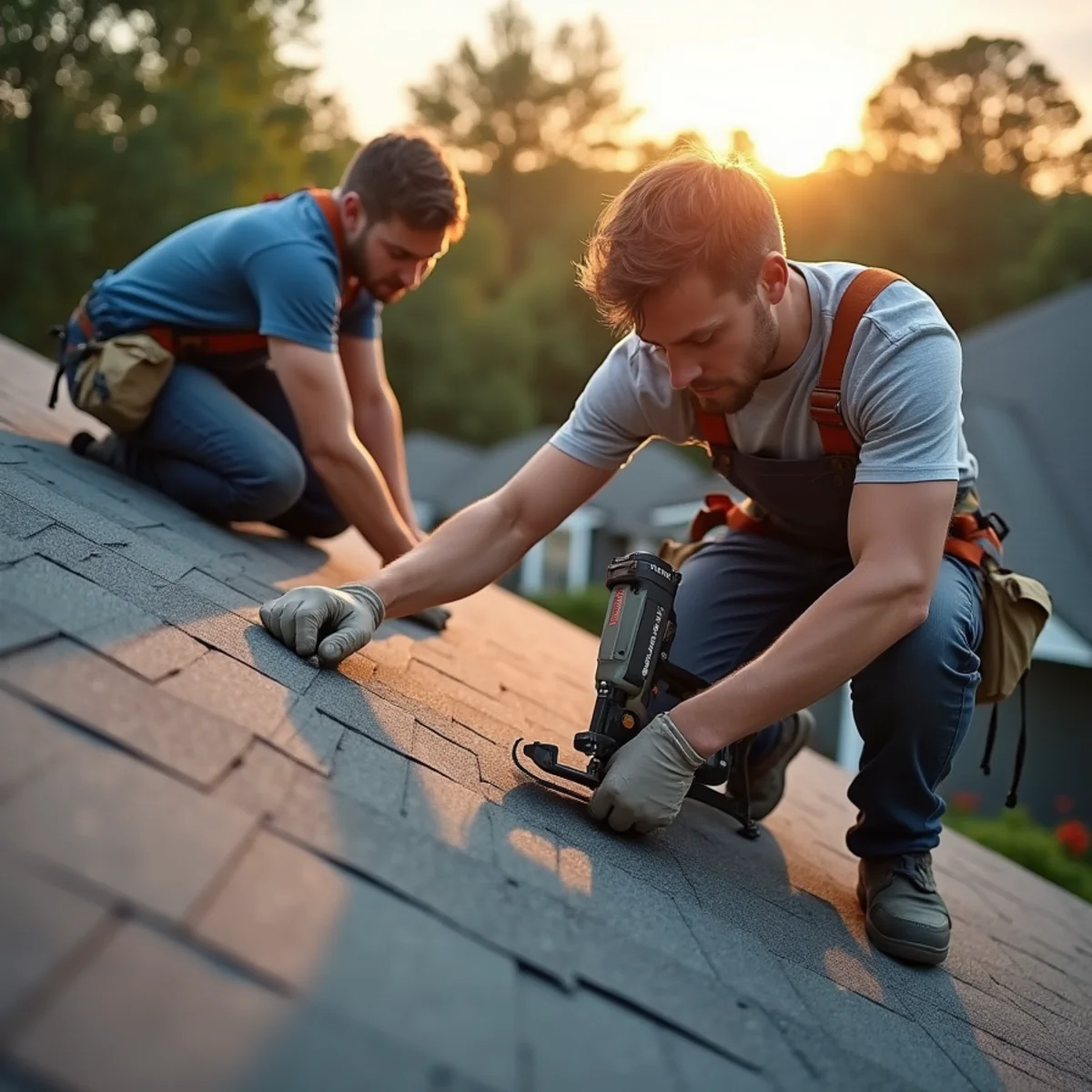 Eagles Roofing and Reconstruction crew installing a new roof in Cartersville, GA