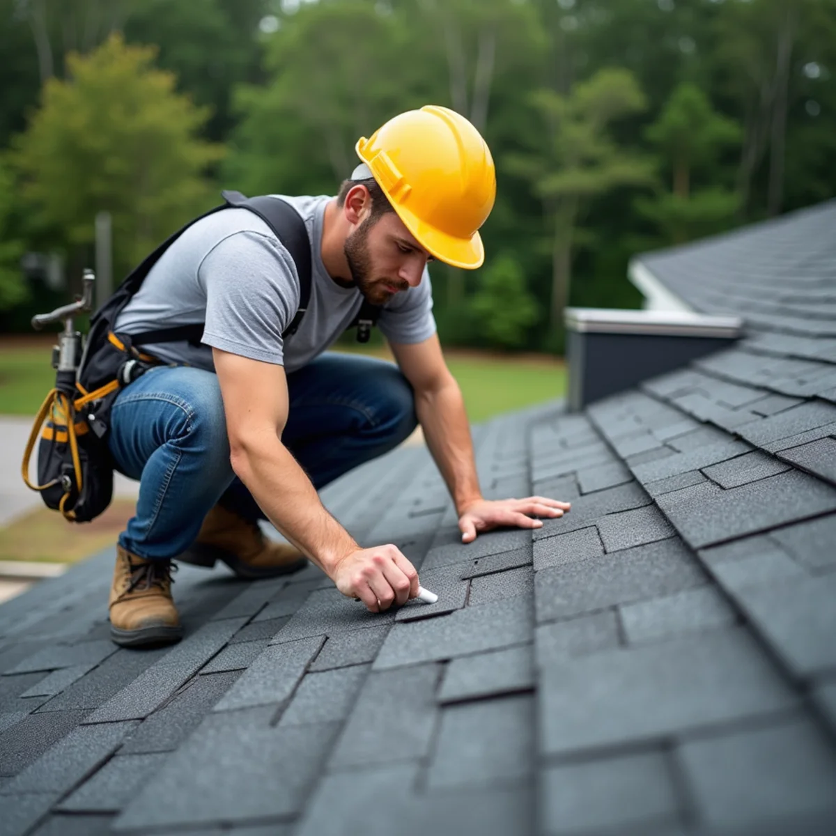 Hail-damaged shingle roof inspected and repaired in Bartow County, GA