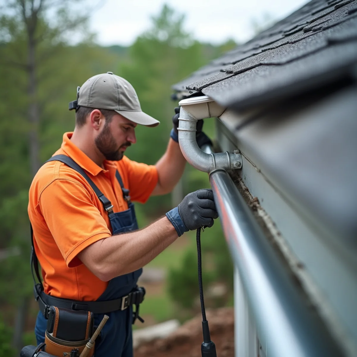 New seamless aluminum gutters installed on a Bartow County home