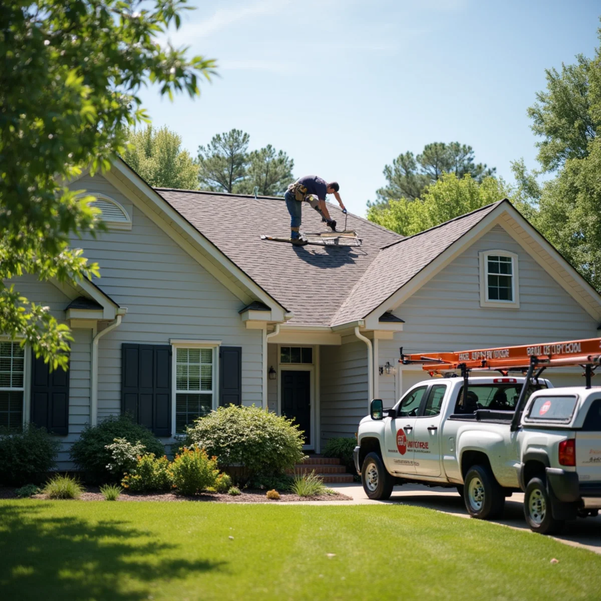 Commercial flat roof and residential homes in Austell, GA