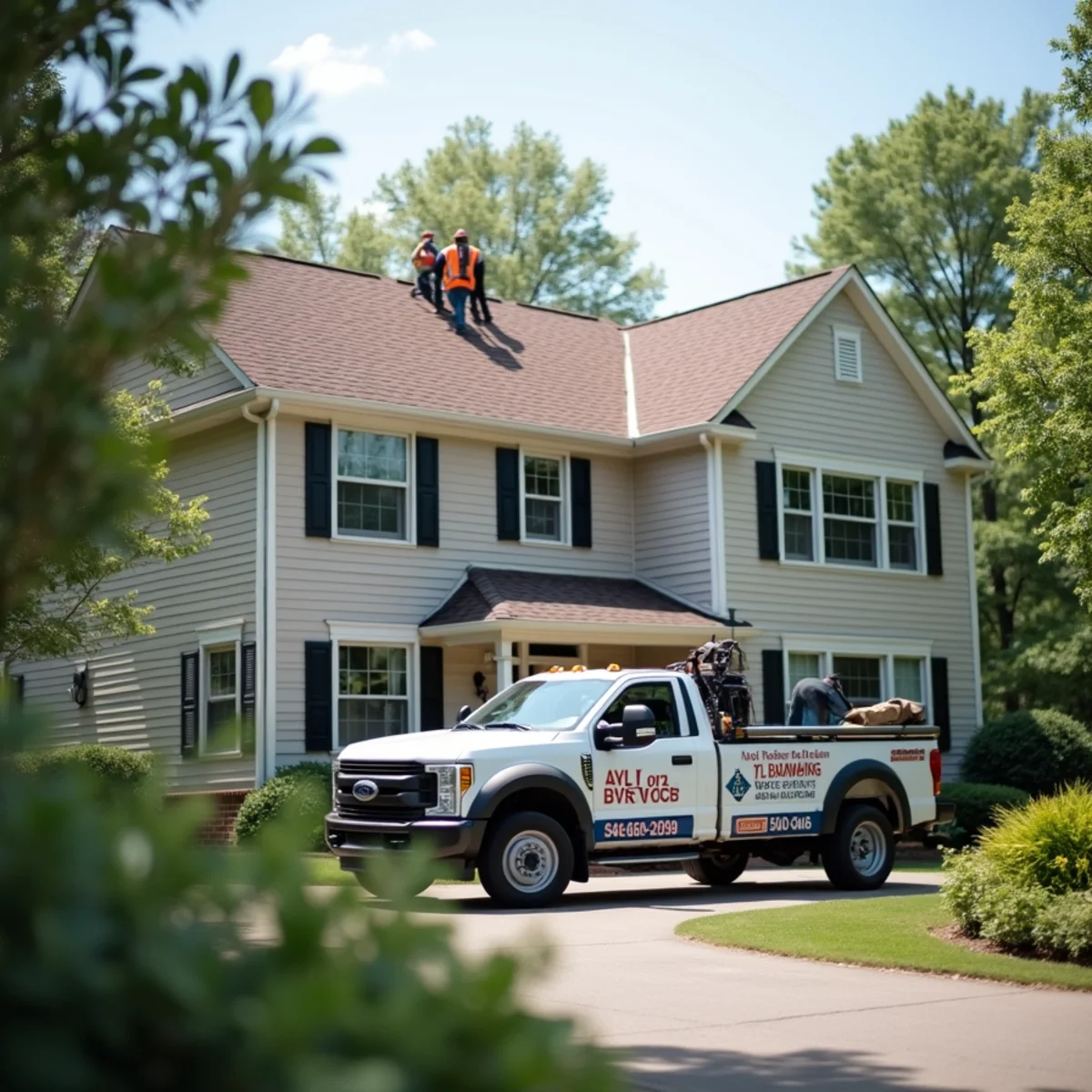 Master-planned community home with architectural shingles in Suwanee, GA